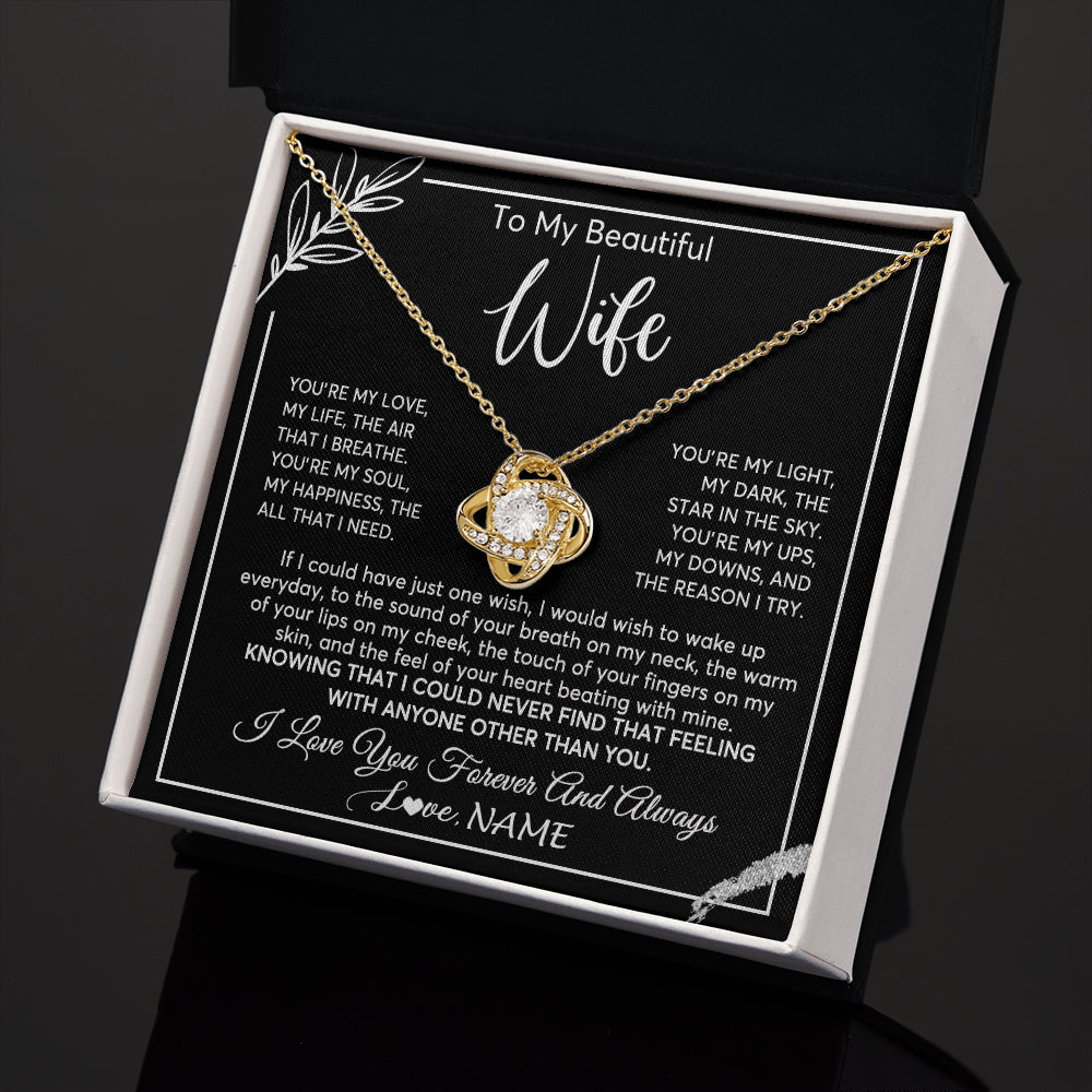 Personalized To My Beautiful Wife Necklace From Husband You're My Love Wife Birthday Anniversary Valentines Christmas Customized Gift Box Message Card