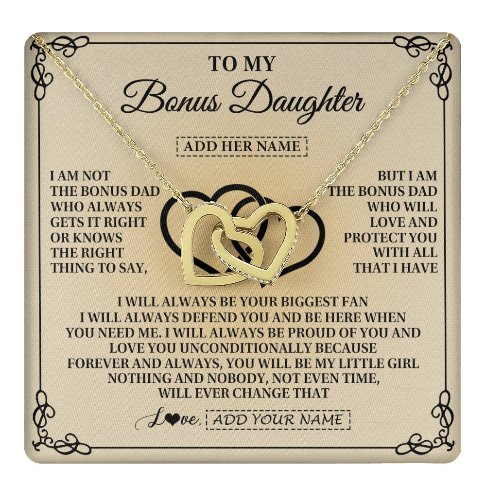 Personalized To My Bonus Daughter Gifts From Stepdad Bonus Daughter Birthday Gifts Jewelry Women Stepdaughter Pendant Necklace Christmas Gift Box Message Card