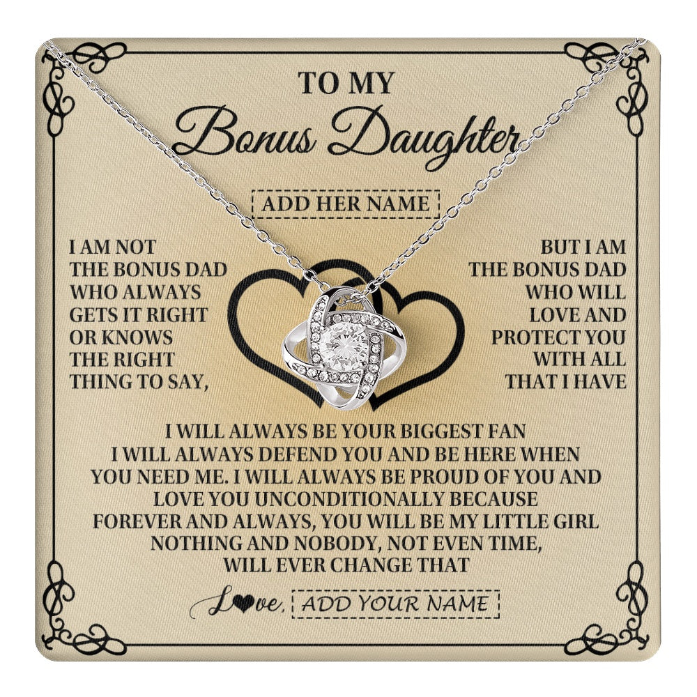 Personalized To My Bonus Daughter Gifts From Stepdad Bonus Daughter Birthday Gifts Jewelry Women Stepdaughter Pendant Necklace Christmas Gift Box Message Card