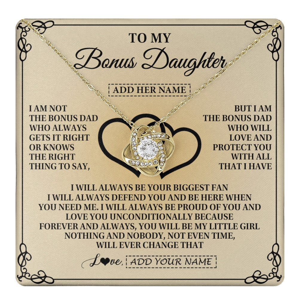 Personalized To My Bonus Daughter Gifts From Stepdad Bonus Daughter Birthday Gifts Jewelry Women Stepdaughter Pendant Necklace Christmas Gift Box Message Card