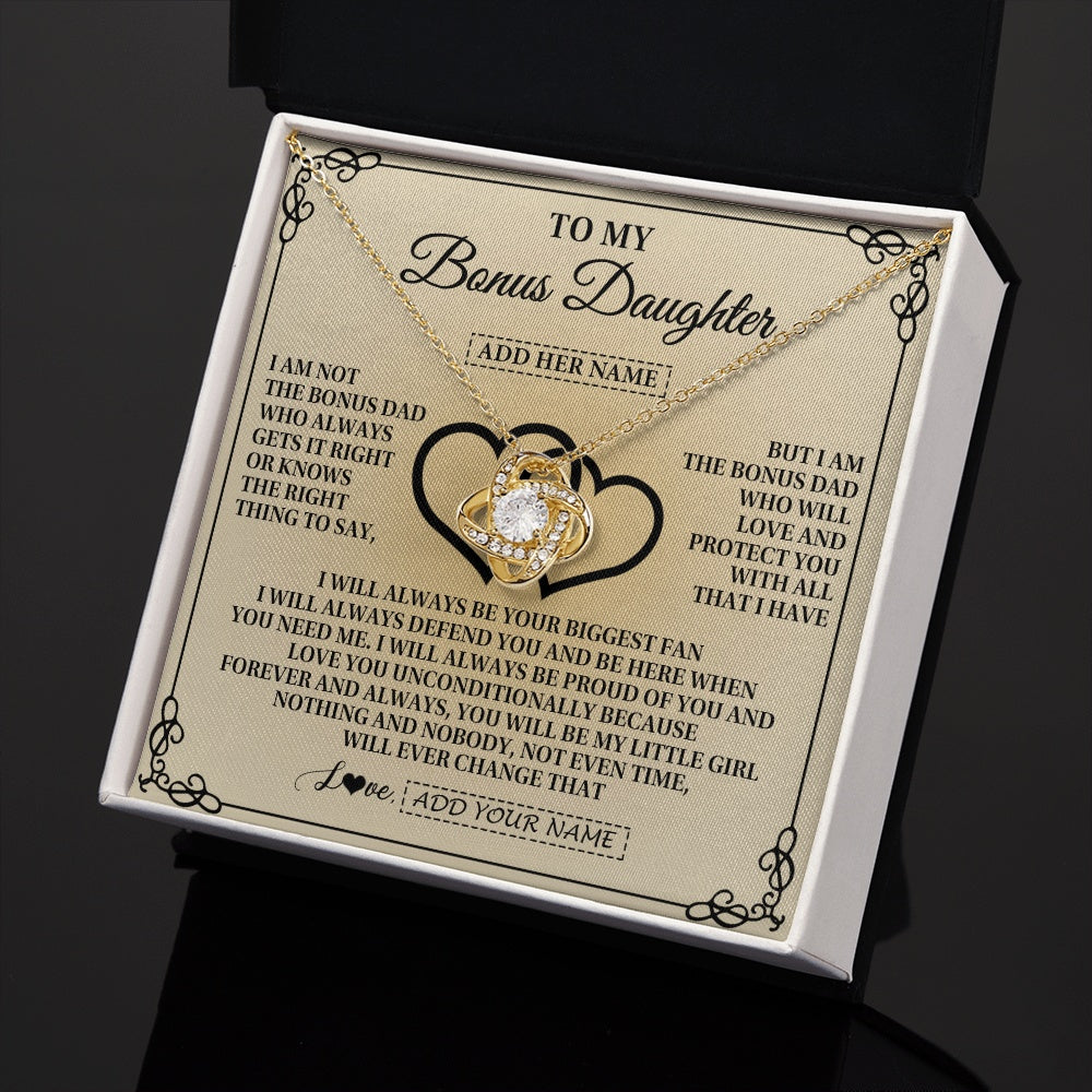 Personalized To My Bonus Daughter Gifts From Stepdad Bonus Daughter Birthday Gifts Jewelry Women Stepdaughter Pendant Necklace Christmas Gift Box Message Card