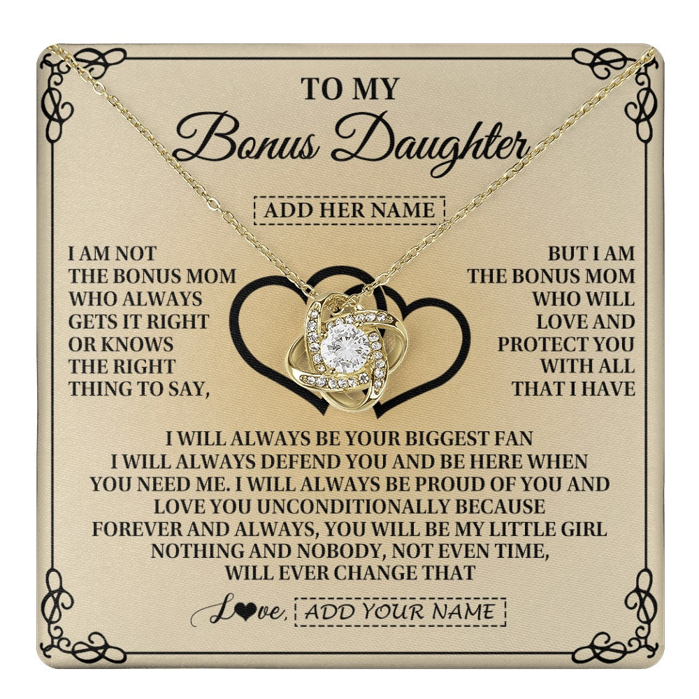 Personalized To My Bonus Daughter Gifts From Stepmom Bonus Daughter Birthday Gifts Jewelry Women Stepdaughter Pendant Necklace Christmas Gift Box Message Card