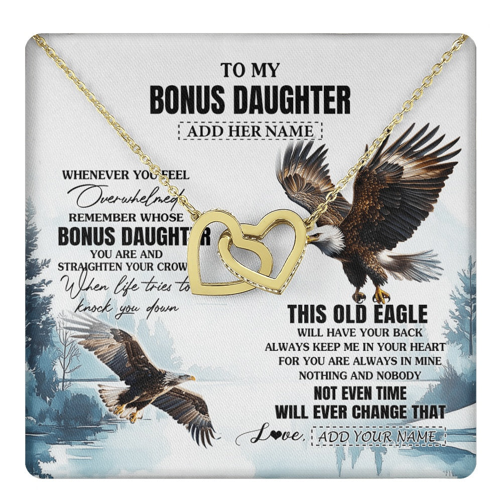 Personalized To My Bonus Daughter Gifts Necklace From Stepmom Whenever Eagle Unique Birthday Gifts For Stepdaughter Christmas Jewelry Gift Box Message Card