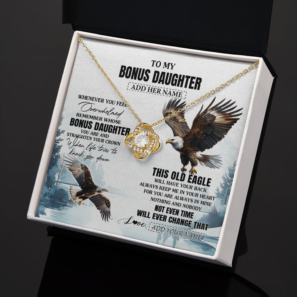 Personalized To My Bonus Daughter Gifts Necklace From Stepmom Whenever Eagle Unique Birthday Gifts For Stepdaughter Christmas Jewelry Gift Box Message Card