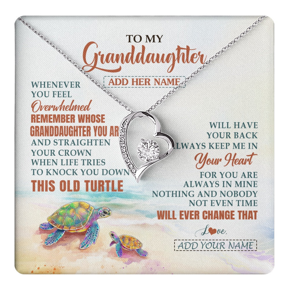 Personalized To My Bonus Daughter Gifts Necklace From Stepmom Whenever Turtle Unique Birthday Gifts For Stepdaughter Christmas Custom Gift Box Message Card