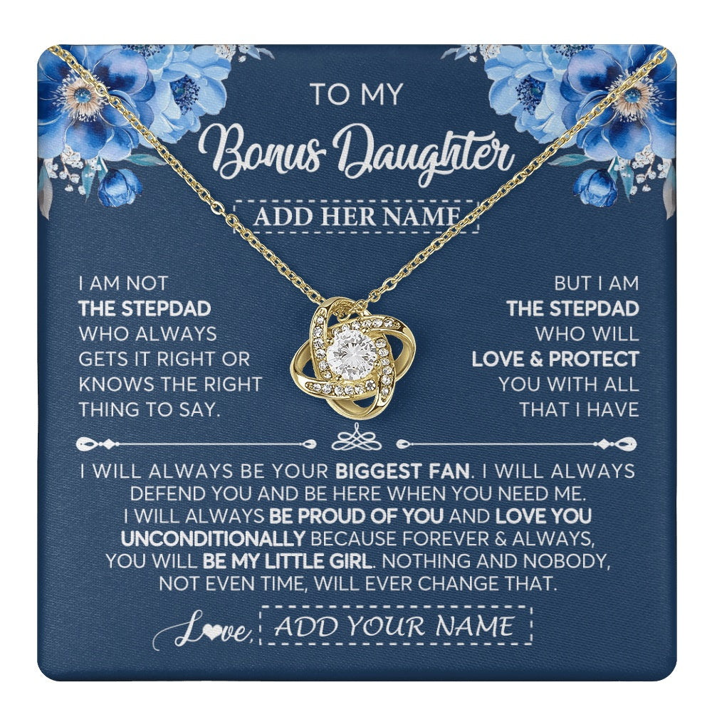 Personalized To My Bonus Daughter Necklace From Stepdad Proud Of You Birthday Gifts For Stepdaughter Jewelry Gifts Christmas Custom Gift Box Message Card
