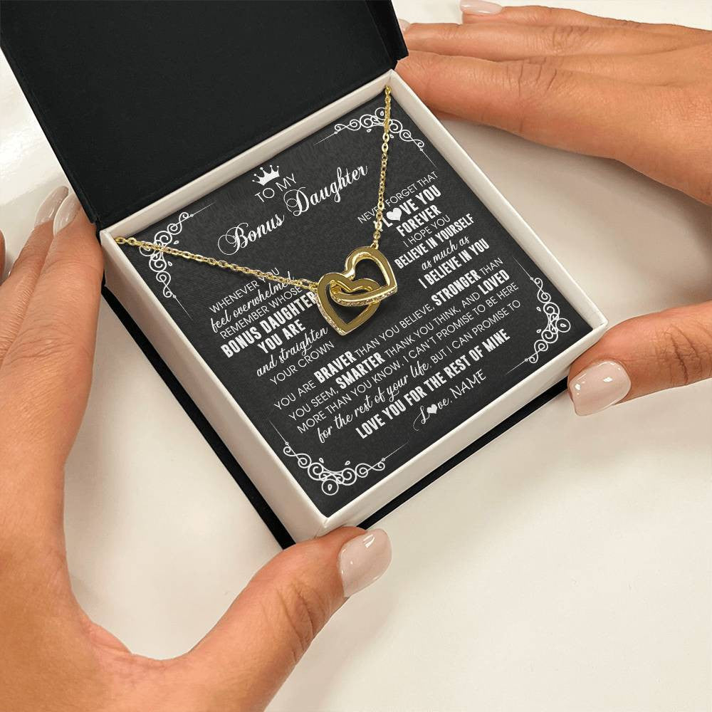 Personalized To My Bonus Daughter Necklace From Stepmom Dad Inspirational Strength Bonus Daughter Birthday Gifts Christmas Customized Gift Box Message Card