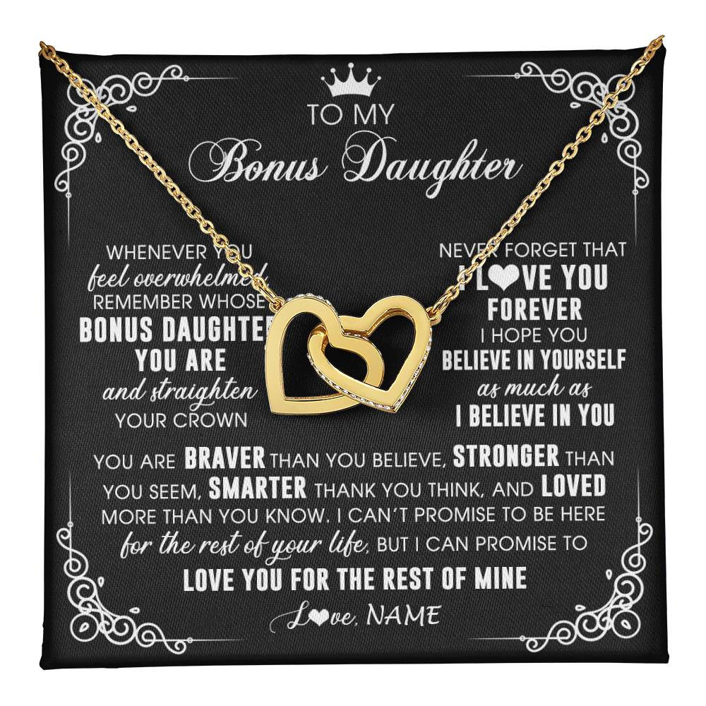 Personalized To My Bonus Daughter Necklace From Stepmom Dad Inspirational Strength Bonus Daughter Birthday Gifts Christmas Customized Gift Box Message Card