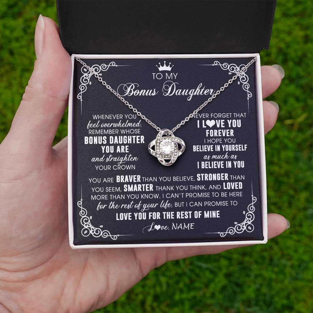 Personalized To My Bonus Daughter Necklace From Stepmom Dad Inspirational Strength Bonus Daughter Birthday Gifts Christmas Customized Gift Box Message Card