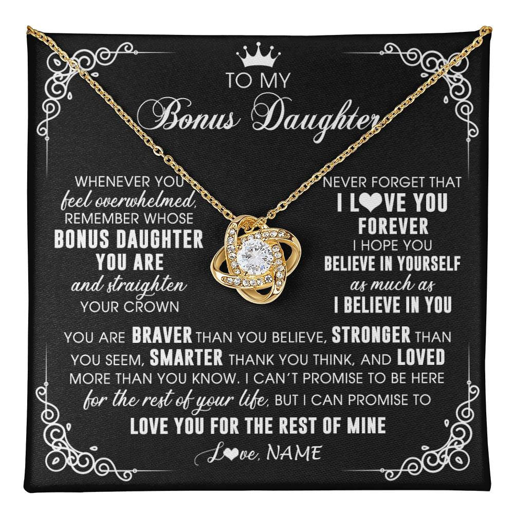 Personalized To My Bonus Daughter Necklace From Stepmom Dad Inspirational Strength Bonus Daughter Birthday Gifts Christmas Customized Gift Box Message Card