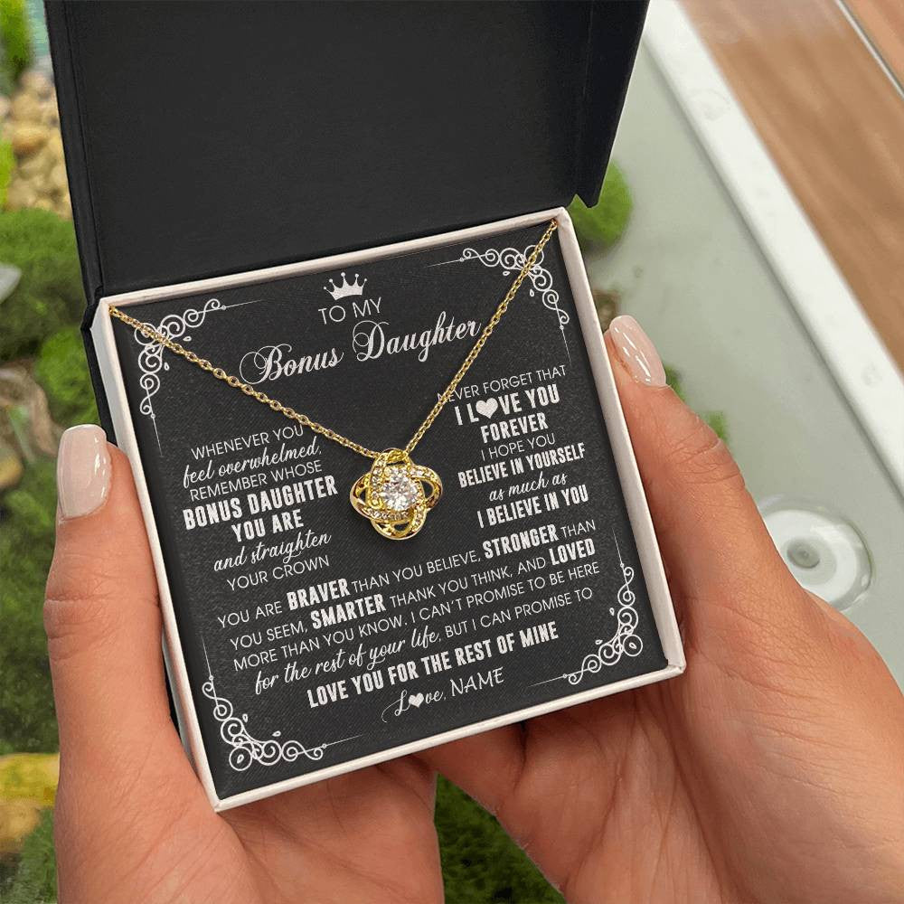 Personalized To My Bonus Daughter Necklace From Stepmom Dad Inspirational Strength Bonus Daughter Birthday Gifts Christmas Customized Gift Box Message Card