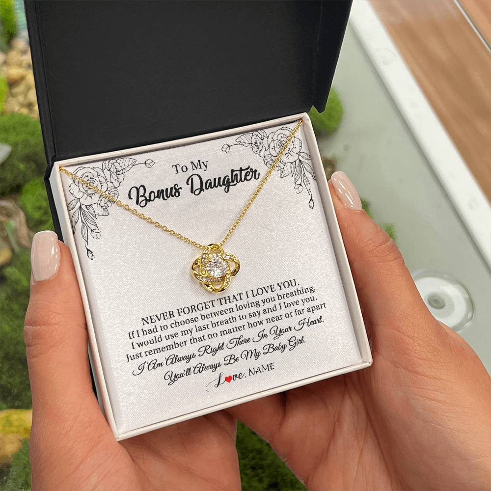 Personalized To My Bonus Daughter Necklace From Stepmom Never Forget That I Love You Step Daughter Birthday Christmas Customized Gift Box Message Card