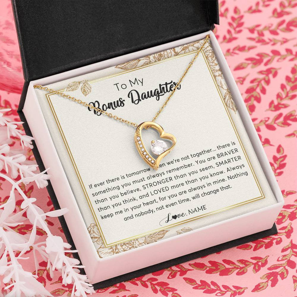 Personalized To My Bonus Daughter Necklace From Stepmother Braver Stronger Smarter Loved Daughter Jewelry Birthday Christmas Customized Gift Box Message Card
