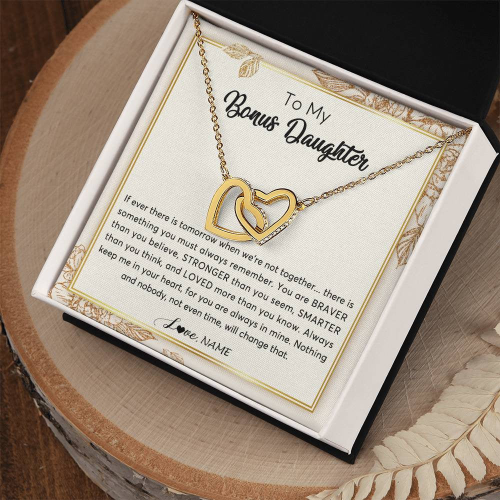 Personalized To My Bonus Daughter Necklace From Stepmother Braver Stronger Smarter Loved Daughter Jewelry Birthday Christmas Customized Gift Box Message Card