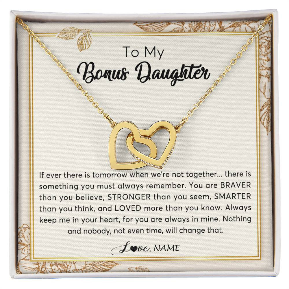 Personalized To My Bonus Daughter Necklace From Stepmother Braver Stronger Smarter Loved Daughter Jewelry Birthday Christmas Customized Gift Box Message Card