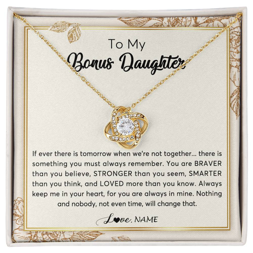 Personalized To My Bonus Daughter Necklace From Stepmother Braver Stronger Smarter Loved Daughter Jewelry Birthday Christmas Customized Gift Box Message Card