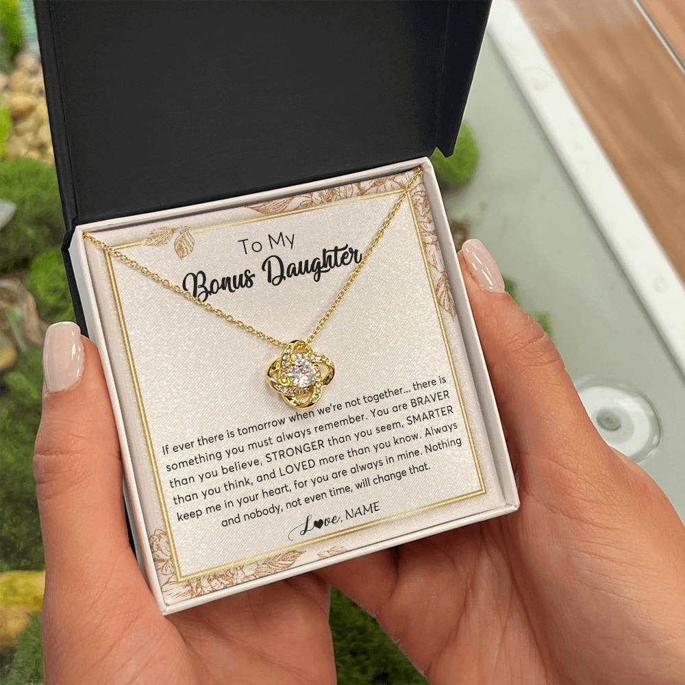 Personalized To My Bonus Daughter Necklace From Stepmother Braver Stronger Smarter Loved Daughter Jewelry Birthday Christmas Customized Gift Box Message Card