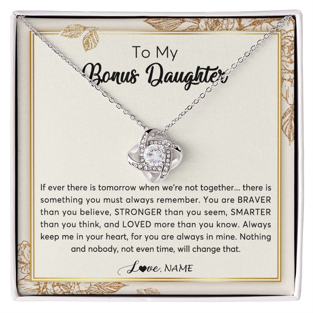 Personalized To My Bonus Daughter Necklace From Stepmother Braver Stronger Smarter Loved Daughter Jewelry Birthday Christmas Customized Gift Box Message Card