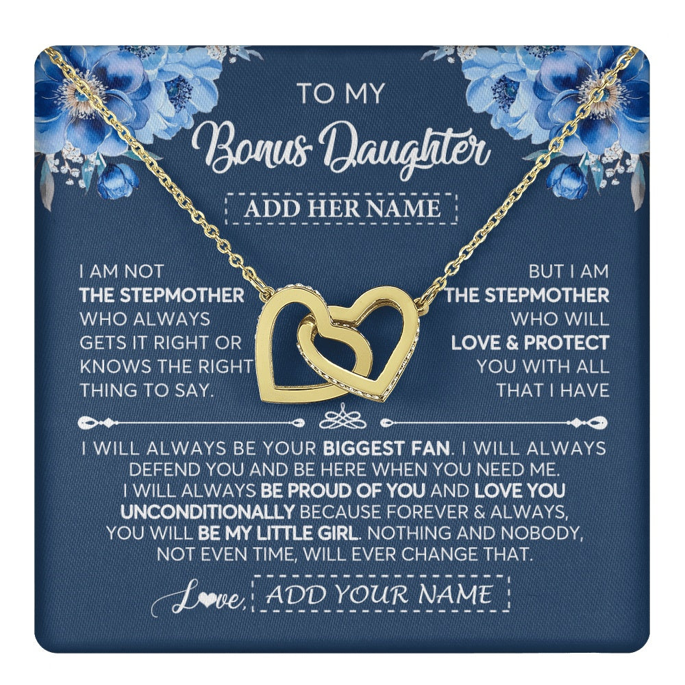 Personalized To My Bonus Daughter Necklace From Stepmother Proud Of You Birthday Gifts For Stepdaughter Jewelry Gifts Christmas Custom Gift Box Message Card
