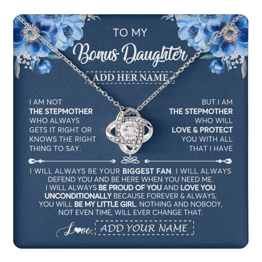 Personalized To My Bonus Daughter Necklace From Stepmother Proud Of You Birthday Gifts For Stepdaughter Jewelry Gifts Christmas Custom Gift Box Message Card