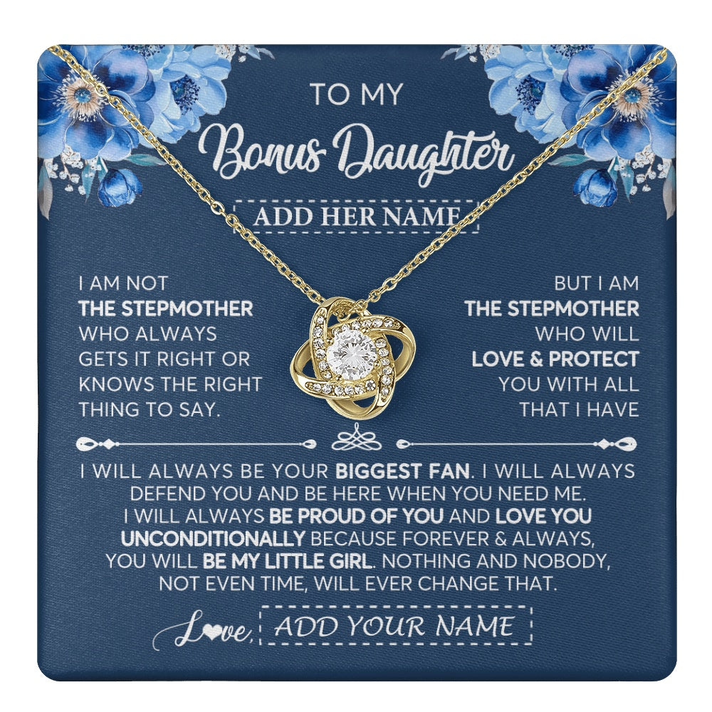 Personalized To My Bonus Daughter Necklace From Stepmother Proud Of You Birthday Gifts For Stepdaughter Jewelry Gifts Christmas Custom Gift Box Message Card