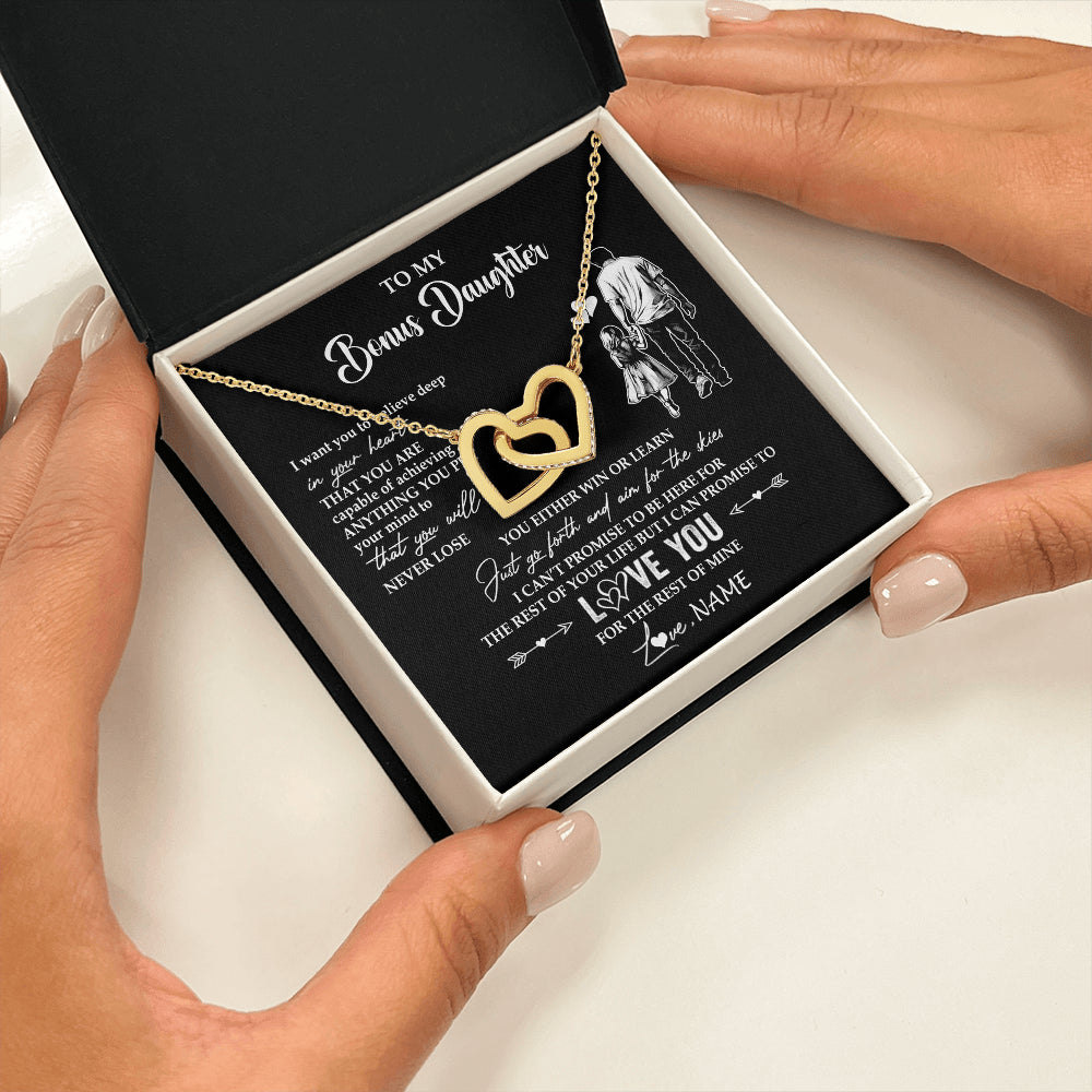 Personalized To My Bonus Daughter Necklace You Will Never Lose From Stepdad Dad Stepdaughter Birthday Gifts Christmas Customized Gift Box Message Card