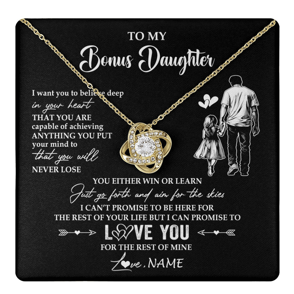 Personalized To My Bonus Daughter Necklace You Will Never Lose From Stepdad Dad Stepdaughter Birthday Gifts Christmas Customized Gift Box Message Card