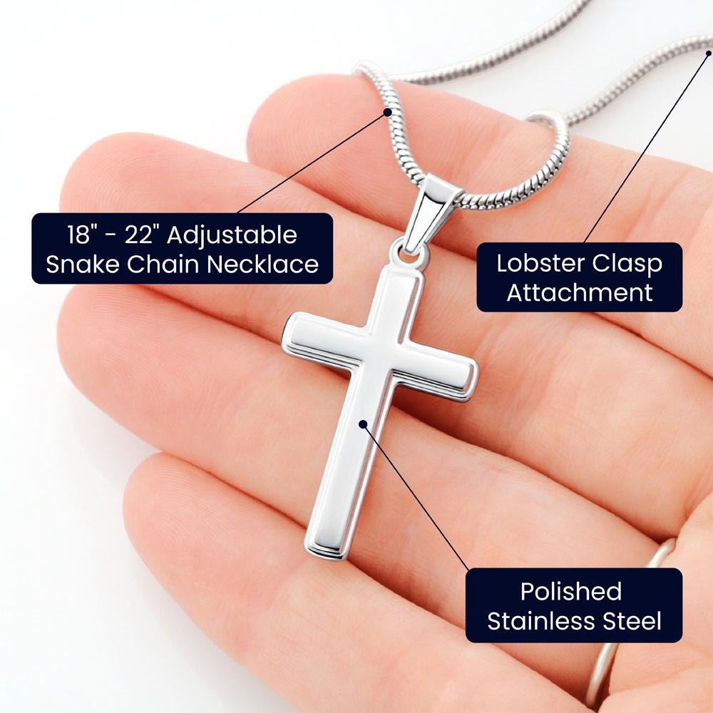 Personalized To My Bonus Son Knight Templar Necklace From Stepdad Stepmom You Will Never Lose Stepson Birthday Gifts Christmas Customized Gift Box Message Card