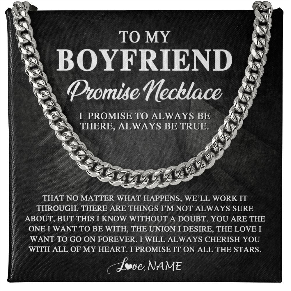 Personalized To My Boyfriend Promise Necklace From Girlfriend Always Be There Boyfriend Birthday Valentines Christmas Customized Gift Box Message Card