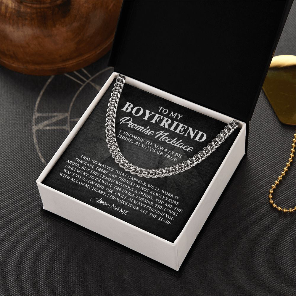 Personalized To My Boyfriend Promise Necklace From Girlfriend Always Be There Boyfriend Birthday Valentines Christmas Customized Gift Box Message Card