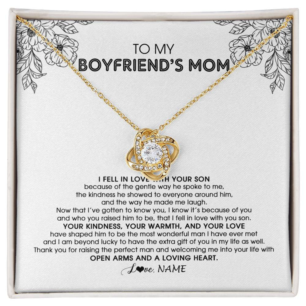 Personalized To My Boyfriend's Mom Necklace I Fell In Love With Your Son Boyfriends Mom Mother's Day Birthday Pendant Jewelry Customized Gift Box Message Card