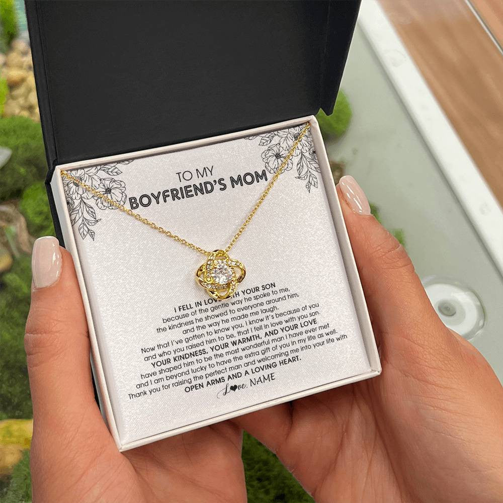 Personalized To My Boyfriend's Mom Necklace I Fell In Love With Your Son Boyfriends Mom Mother's Day Birthday Pendant Jewelry Customized Gift Box Message Card