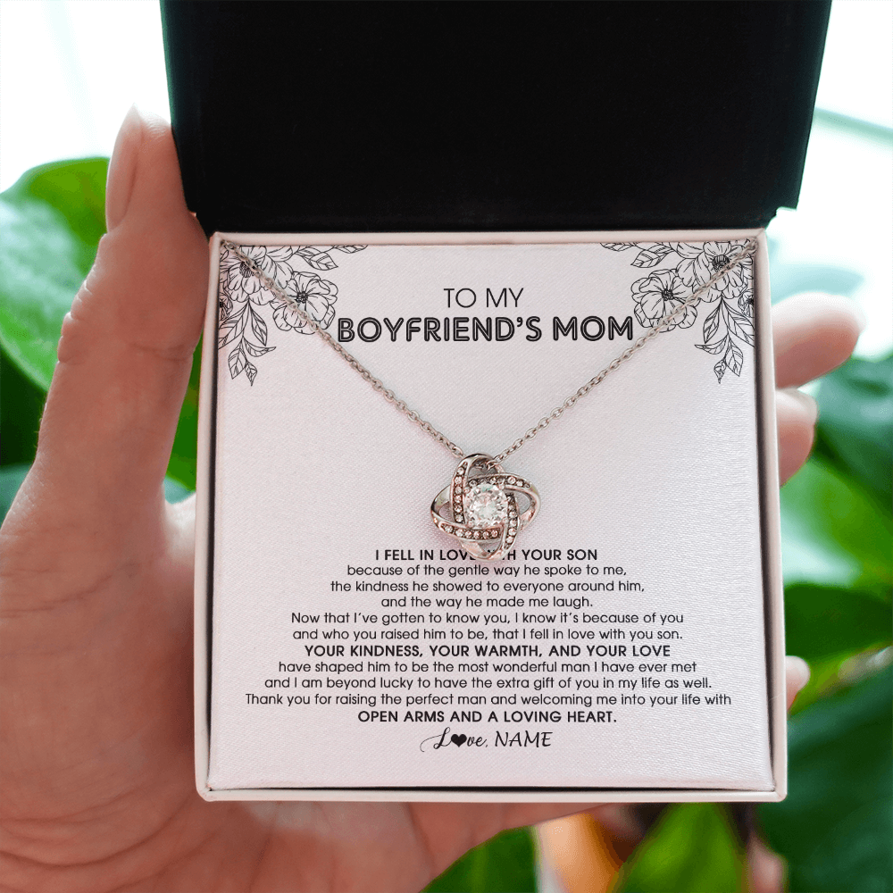 Personalized To My Boyfriend's Mom Necklace I Fell In Love With Your Son Boyfriends Mom Mother's Day Birthday Pendant Jewelry Customized Gift Box Message Card