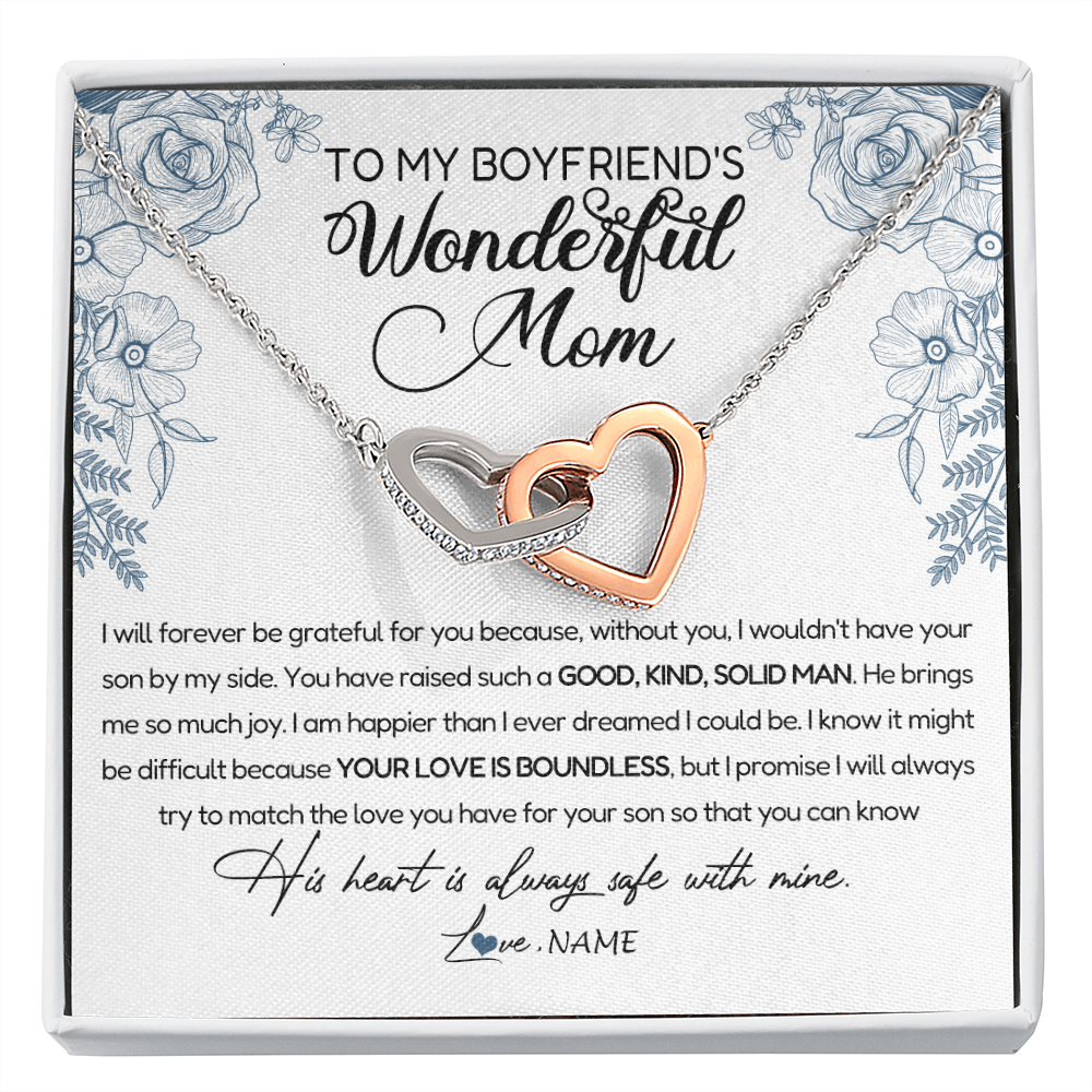 Personalized To My Boyfriend's Mom Necklace You Have Raised A Solid Man Boyfriends Mom Mother's Day Birthday Pendant Jewelry Customized Gift Box Message Card