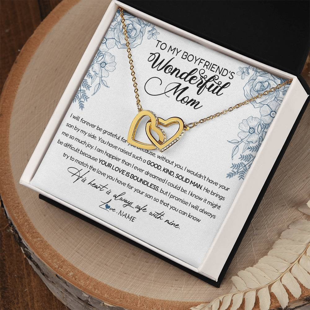Personalized To My Boyfriend's Mom Necklace You Have Raised A Solid Man Boyfriends Mom Mother's Day Birthday Pendant Jewelry Customized Gift Box Message Card