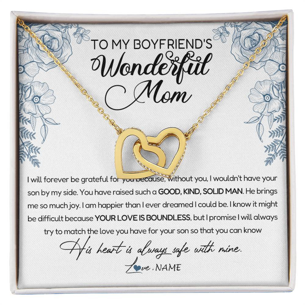 Personalized To My Boyfriend's Mom Necklace You Have Raised A Solid Man Boyfriends Mom Mother's Day Birthday Pendant Jewelry Customized Gift Box Message Card