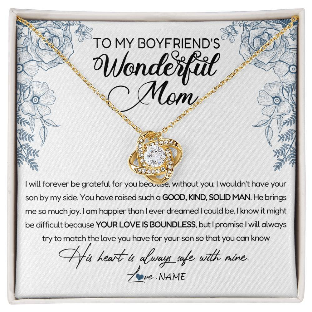 Personalized To My Boyfriend's Mom Necklace You Have Raised A Solid Man Boyfriends Mom Mother's Day Birthday Pendant Jewelry Customized Gift Box Message Card