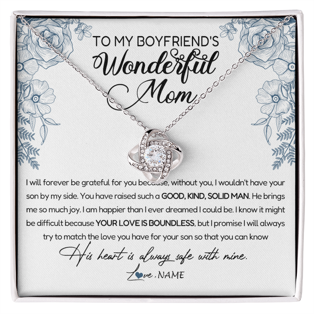 Personalized To My Boyfriend's Mom Necklace You Have Raised A Solid Man Boyfriends Mom Mother's Day Birthday Pendant Jewelry Customized Gift Box Message Card