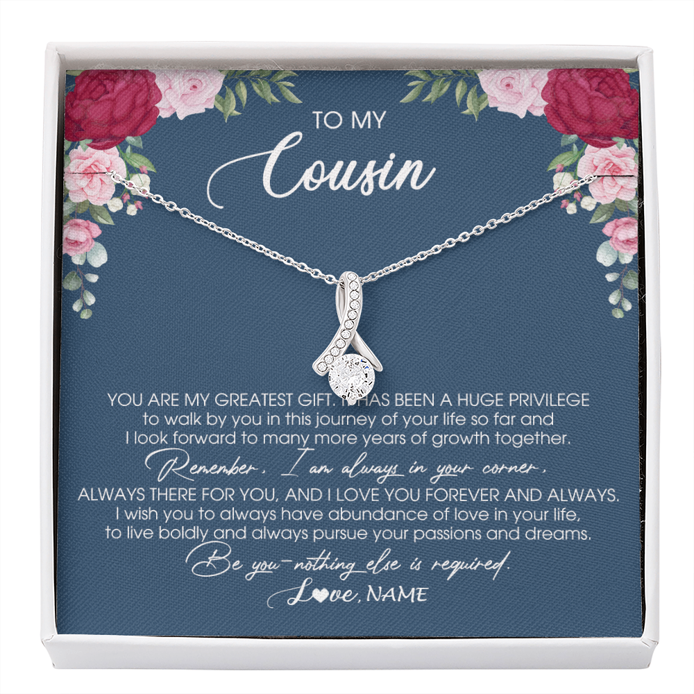 Personalized To My Cousin Necklace From Family You Are My Greatest Gift Cousin Birthday Christmas Customized Jewelry Gift Box Message Card