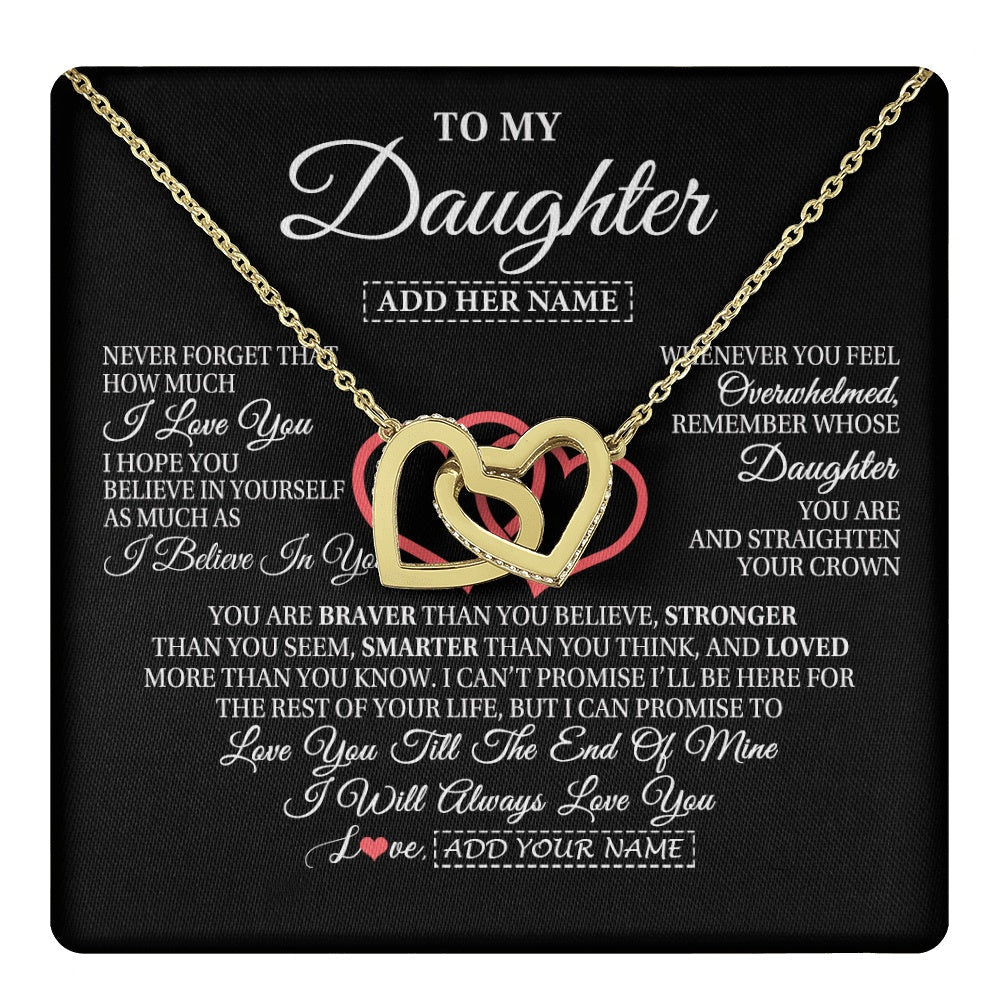 Personalized To My Daughter Birthday Gifts From Mom Dad Mother Always Love You Daughter Necklace Gifts Jewelry Christmas Custom Gift Box Message Card