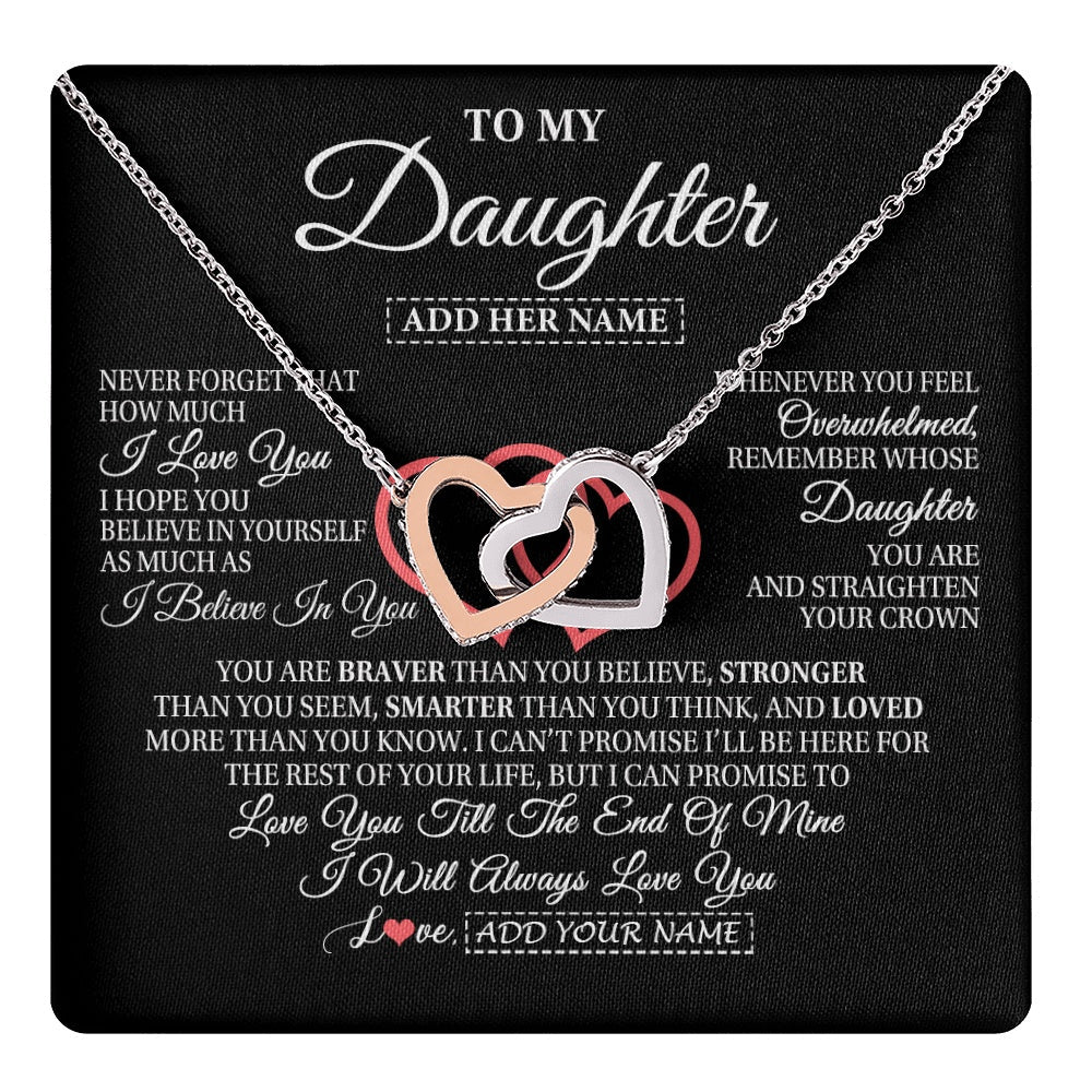Personalized To My Daughter Birthday Gifts From Mom Dad Mother Always Love You Daughter Necklace Gifts Jewelry Christmas Custom Gift Box Message Card