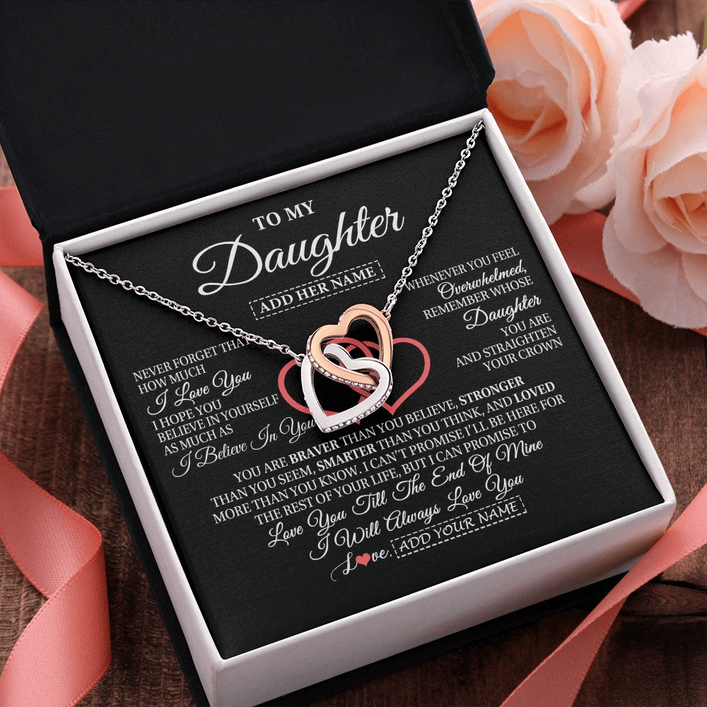 Personalized To My Daughter Birthday Gifts From Mom Dad Mother Always Love You Daughter Necklace Gifts Jewelry Christmas Custom Gift Box Message Card
