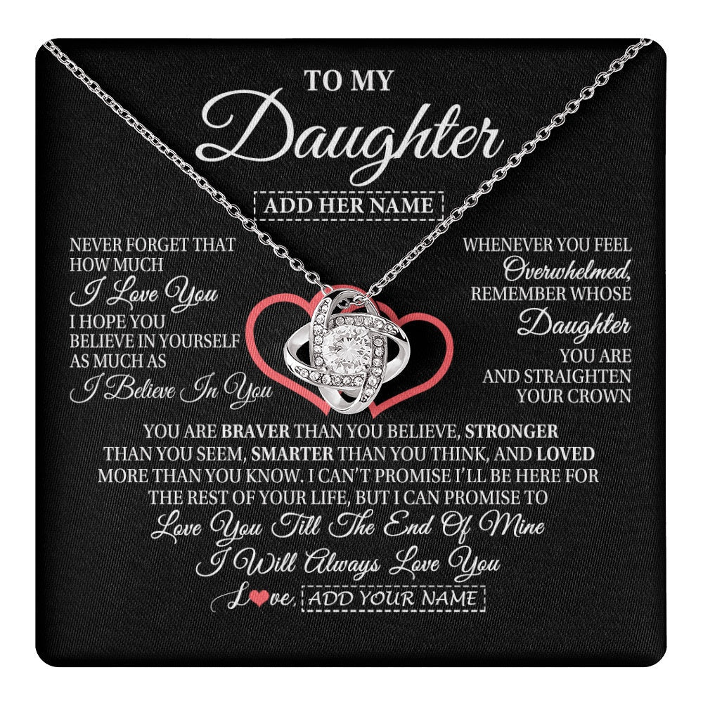 Personalized To My Daughter Birthday Gifts From Mom Dad Mother Always Love You Daughter Necklace Gifts Jewelry Christmas Custom Gift Box Message Card