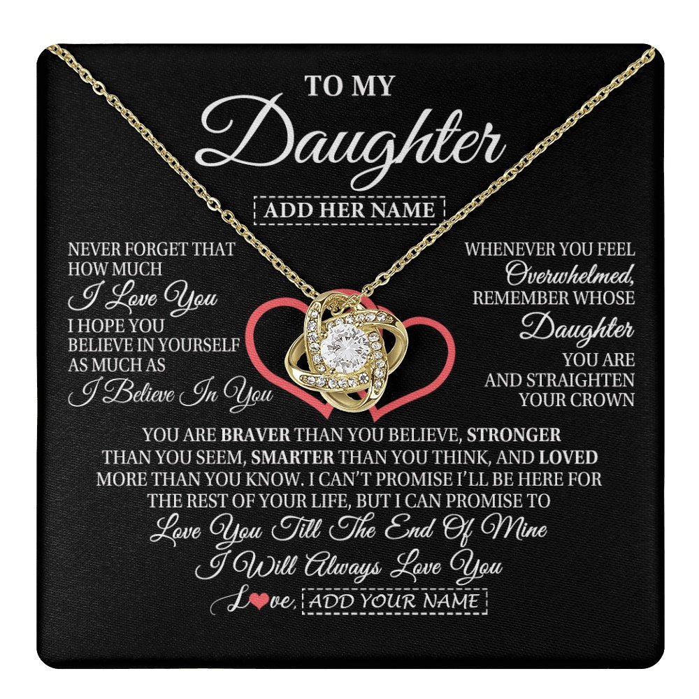 Personalized To My Daughter Birthday Gifts From Mom Dad Mother Always Love You Daughter Necklace Gifts Jewelry Christmas Custom Gift Box Message Card