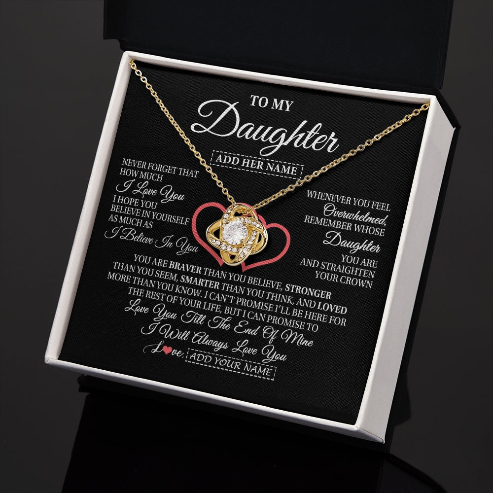 Personalized To My Daughter Birthday Gifts From Mom Dad Mother Always Love You Daughter Necklace Gifts Jewelry Christmas Custom Gift Box Message Card