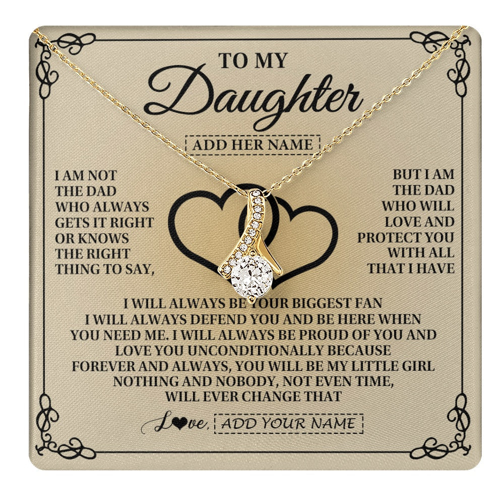 Personalized To My Daughter Gifts From Dad Daughter Birthday Gifts Jewelry For Women Father Pendant Necklace Christmas Custom Gift Box Message Card