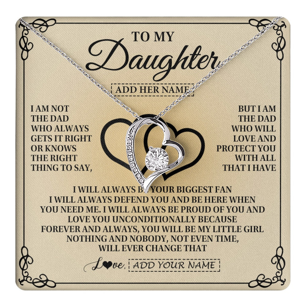 Personalized To My Daughter Gifts From Dad Daughter Birthday Gifts Jewelry For Women Father Pendant Necklace Christmas Custom Gift Box Message Card