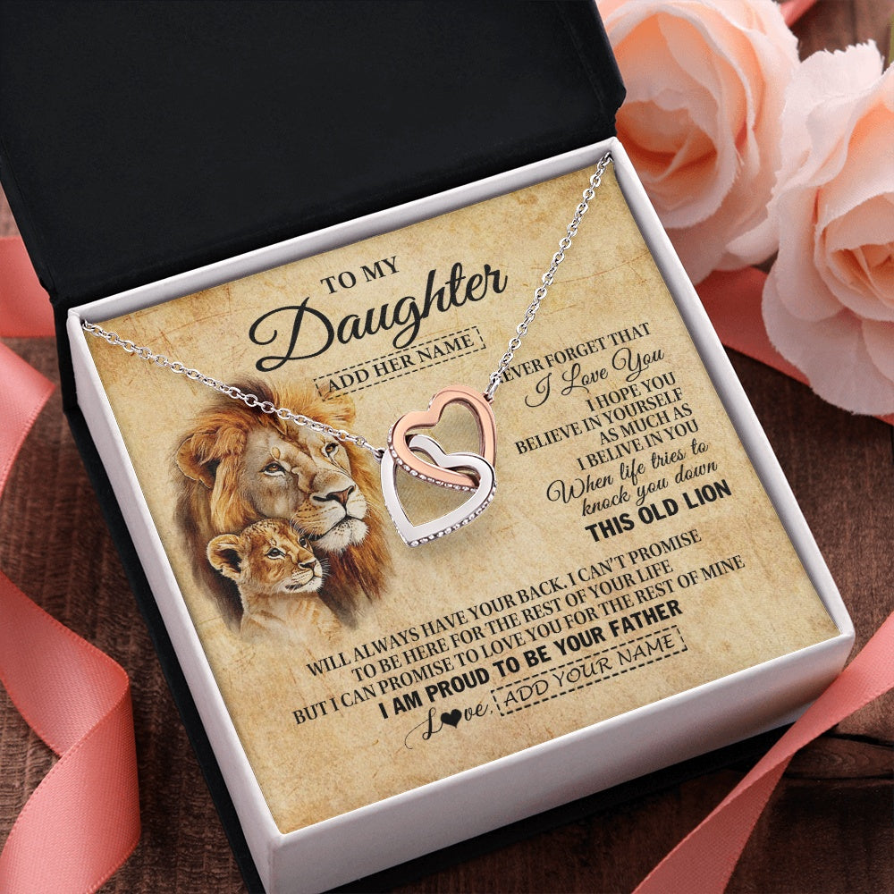 Personalized To My Daughter Gifts From Dad Father Lion Necklace I Love You Daughter Birthday Gifts From Dad Graduation Christmas Custom Gift Box Message Card