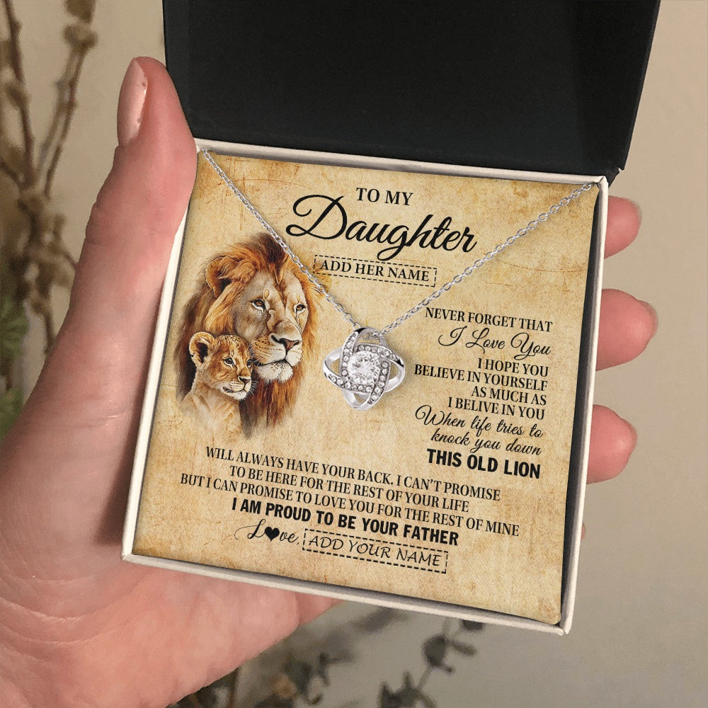 Personalized To My Daughter Gifts From Dad Father Lion Necklace I Love You Daughter Birthday Gifts From Dad Graduation Christmas Custom Gift Box Message Card