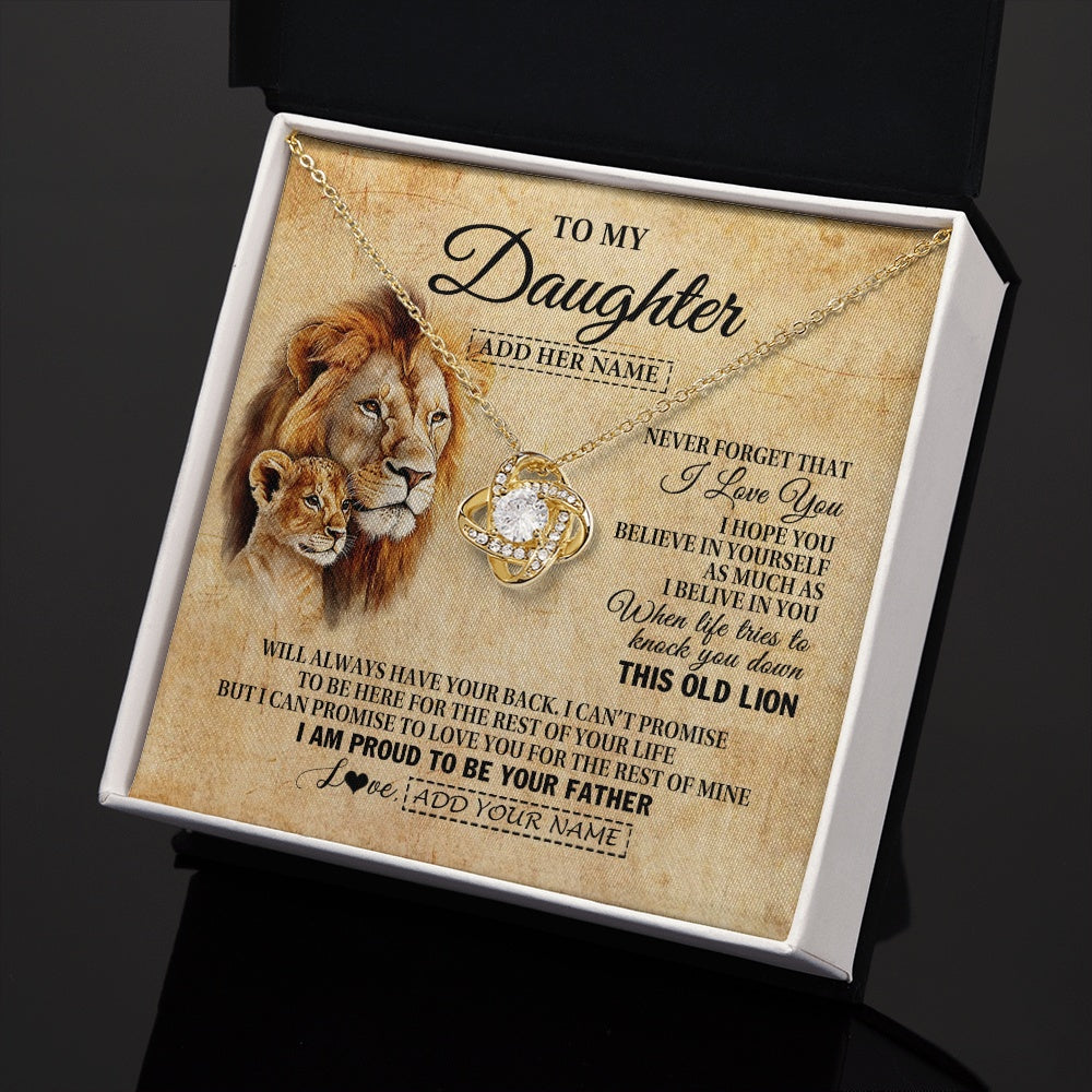 Personalized To My Daughter Gifts From Dad Father Lion Necklace I Love You Daughter Birthday Gifts From Dad Graduation Christmas Custom Gift Box Message Card